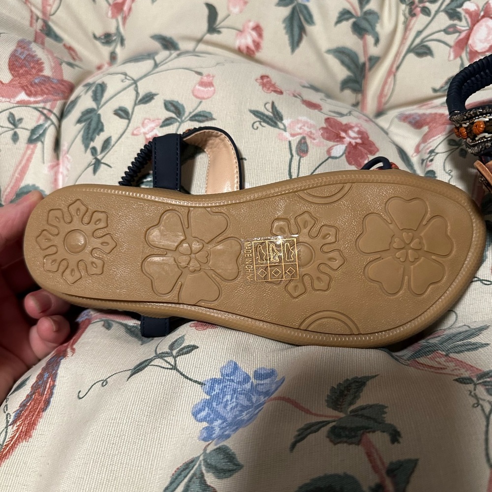 ✨ Boho Beaded Thong Sandals Black Brown Embellished EU 37 / US 6.5 - Picture 3 of 4